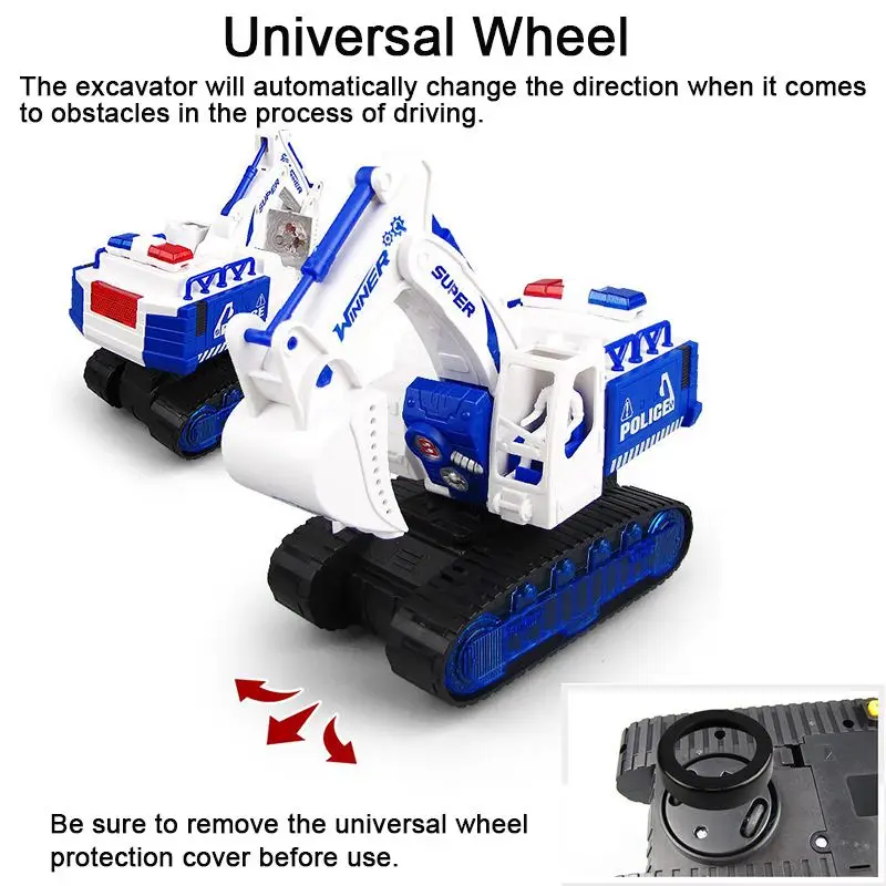

Electric Excavator Toy Engineering Car With Colorful Lights Music Children Excavator Toys Birthday Christmas Gift For Kids