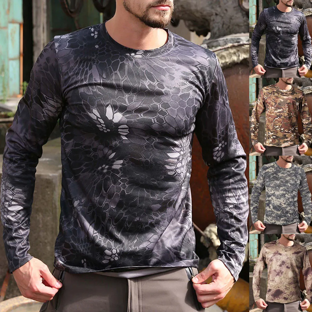2019 брендовая одежда мужская верхняя быстросохнущая камуфляжная блузка с