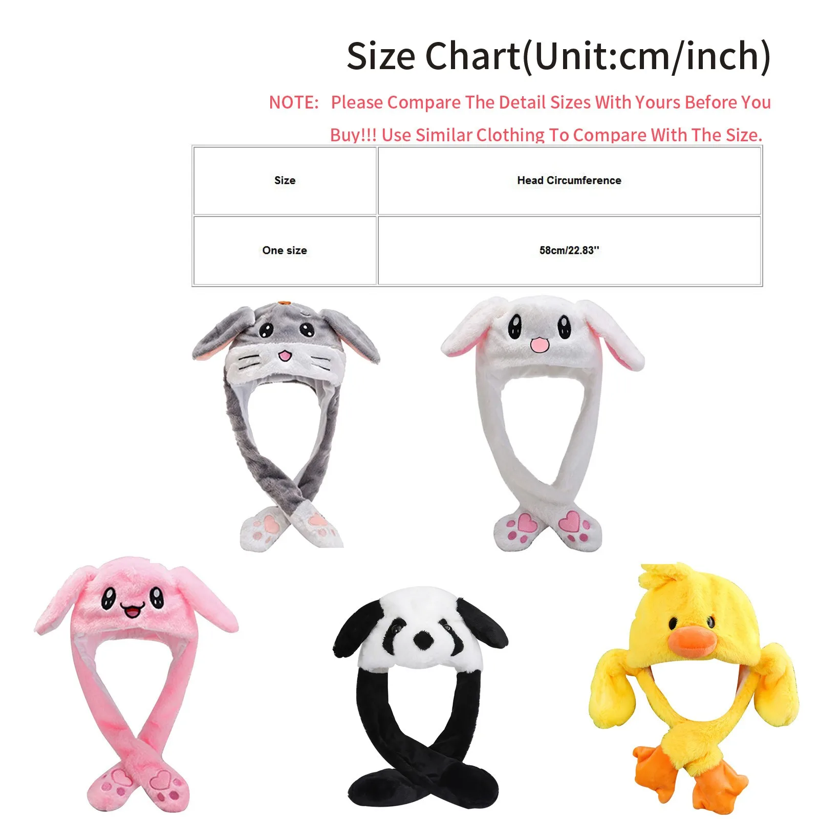 2021 New Rabbit Women's Hat Beanie Plush Can Moving Bunny Ears with Shine Earflaps Movable for Women/Child/Girls |