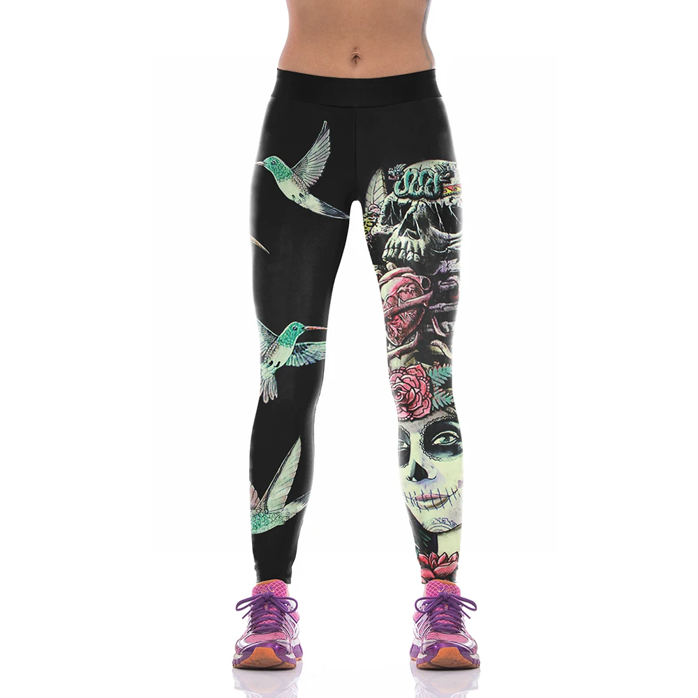

Skulls 3D Anime Print Women Leggings Casual Fashion Elastic Tight Pants Running Sports Fitness Trousers Street Workout Leggings