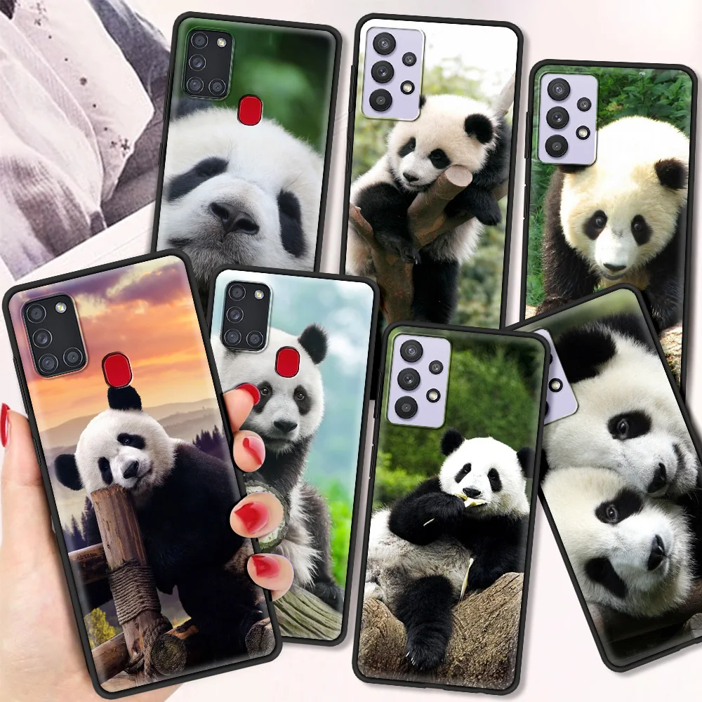 

Panda Silicone TPU Cover for Samsung Galaxy A12 A21S A51 A71 A32 5G A21 A31 A41 Phone Case Luxury Coque Shell