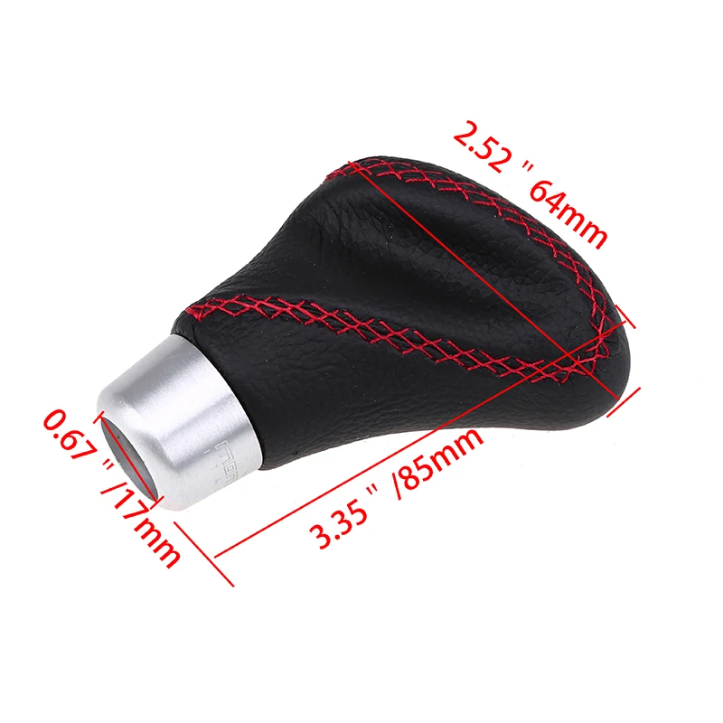 POSSBAY 5 Speed Leather Aluminum Manual Car Gear Shift Knob Shifter Black Automobiles |