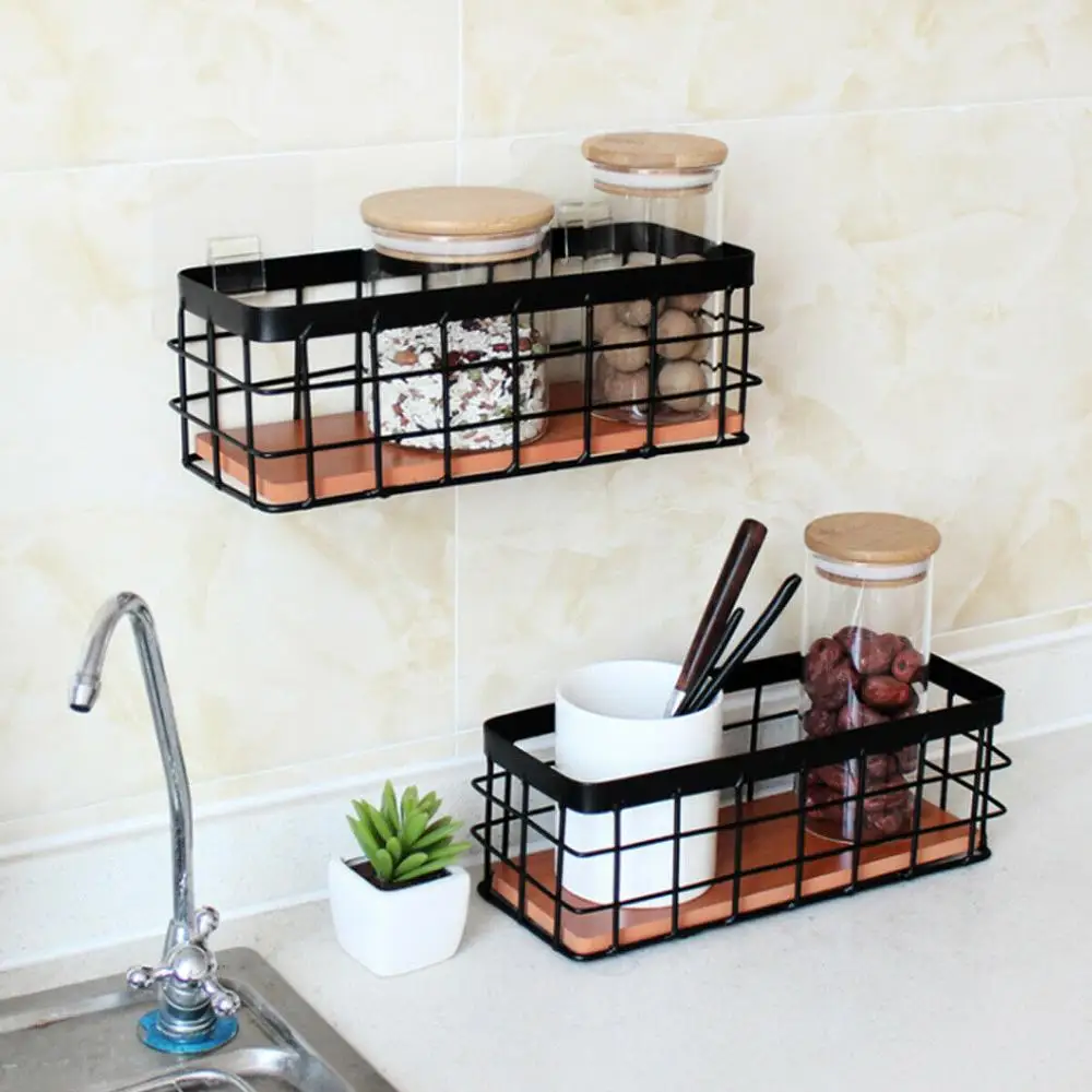 Настенный держатель для всякой всячины ванной комнаты спальни сетчатая коробка