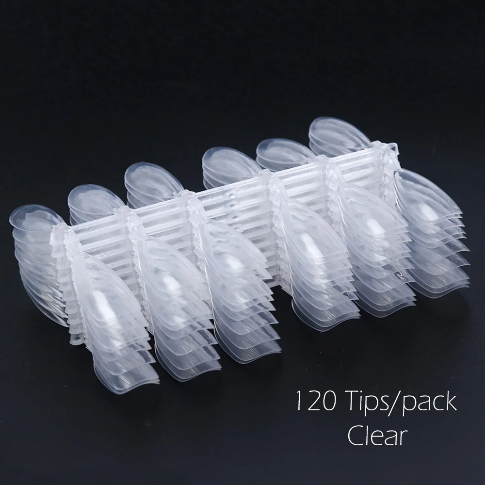 10 шт./лот Набор накладных кончиков для ногтей прозрачный натуральный Овальный