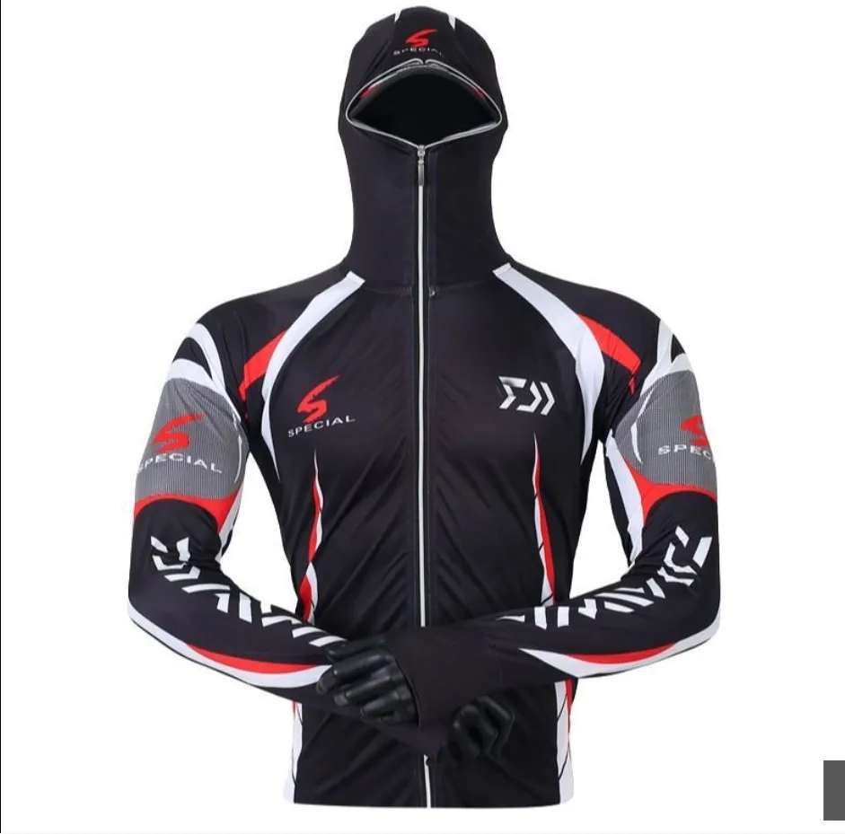 

Daiwa Clothes Fishing Shirt Jacket Ice Silk Quick Dry Sports Clothing Sun Protection Face Neck Anti-uv Breathable Fishing Hooded
