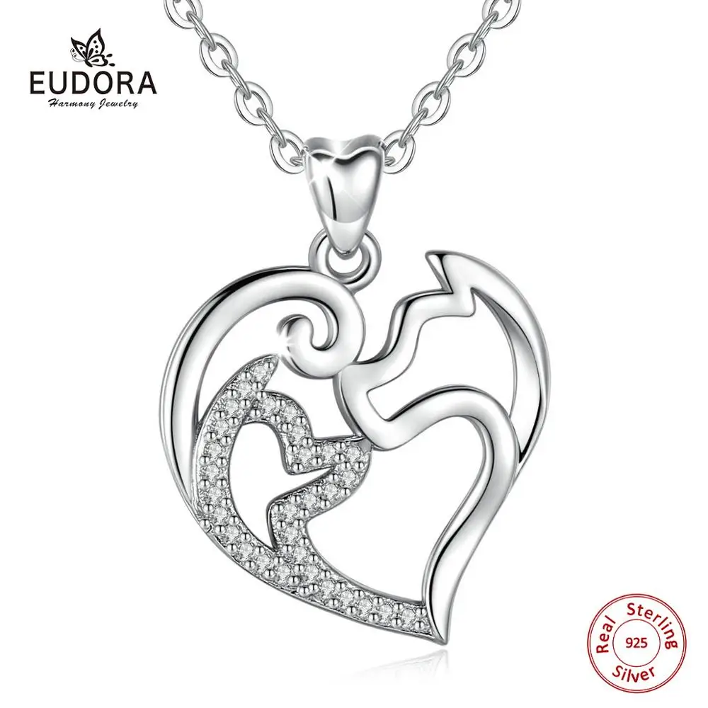Eudora 925 Sterling Silver Horse Head Necklace Pendant horn horse Equestrian Jewelry Animal Pendants CYD133 | Украшения и