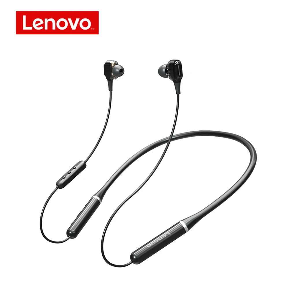 

Lenovo Wireless Earphones XE66 Pro Dual Dynamic Neckband Headphones Bluetooth 5.0 IPX5 Waterproof Headset 4 Speakers HIFI Stereo