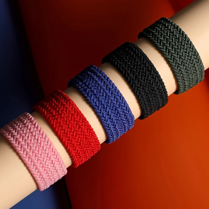 Ремешок 20/22 мм для Amazfit GTS 3/2/2e Mini/stratos 3 плетеный браслет Solo loop correa Bip/U/S/GTR 3/2/pro