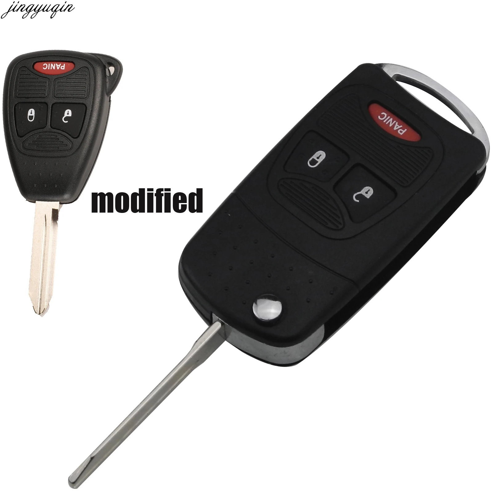 10 шт. 3 кнопки чехол Кнопка Pad флип Корпус ключа для Chrysler Jeep Dodge Ram 1500 Калибр Nitro 2500