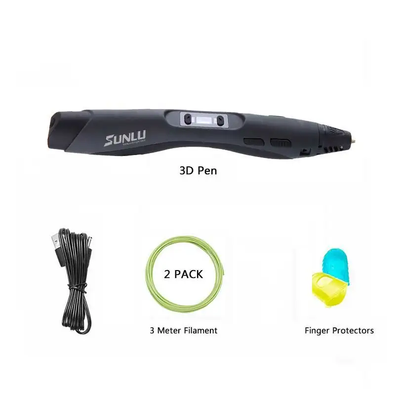 SL-300A-Black SUNLU 3D Ручка SL-300A поддержка ABS/PLA/PCL нити 1,75 мм детские ручки для рисования Регулируемая температура волшебная ручка - Цвет: SL-300A-Black
