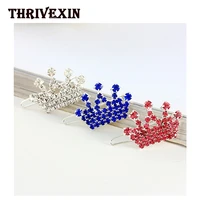 hot sale crystal rhinestone dog hair clip crown accessories pet grooming for puppy cats pet hairpins multicolor dogs headwear