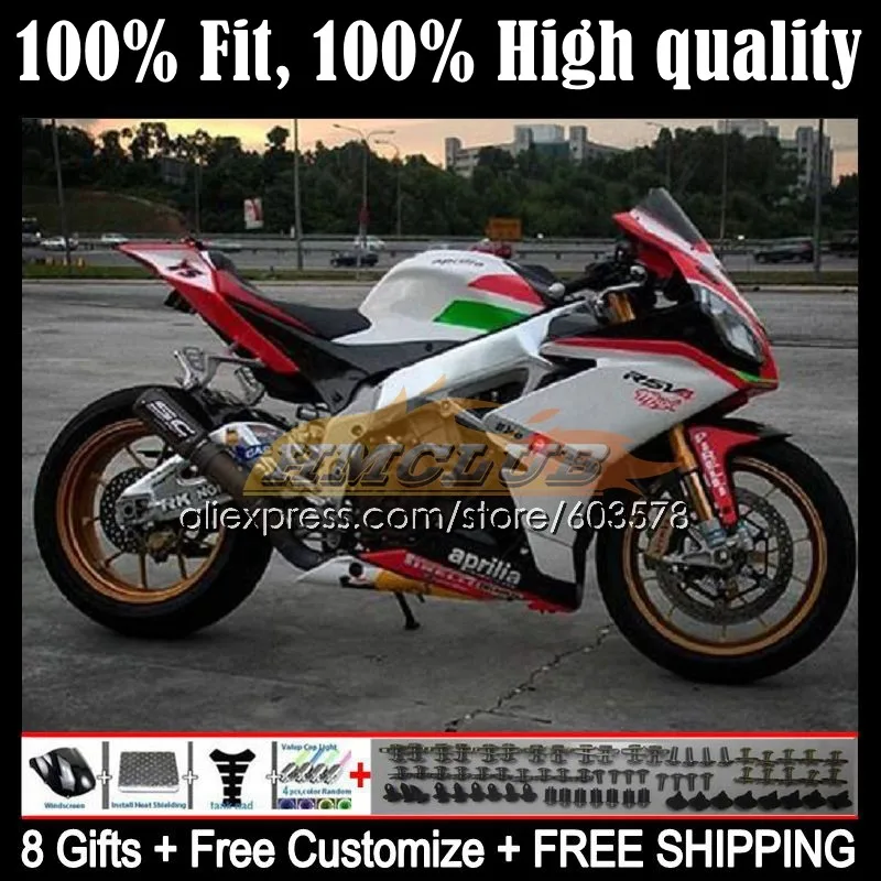 

Инъекция для Aprilia RS4 RSV1000R 112CL.45 RSV 1000 RSV1000 R RR 16 17 18 19 RSV-1000 2016 2017 2018 белый плоский обтекатель