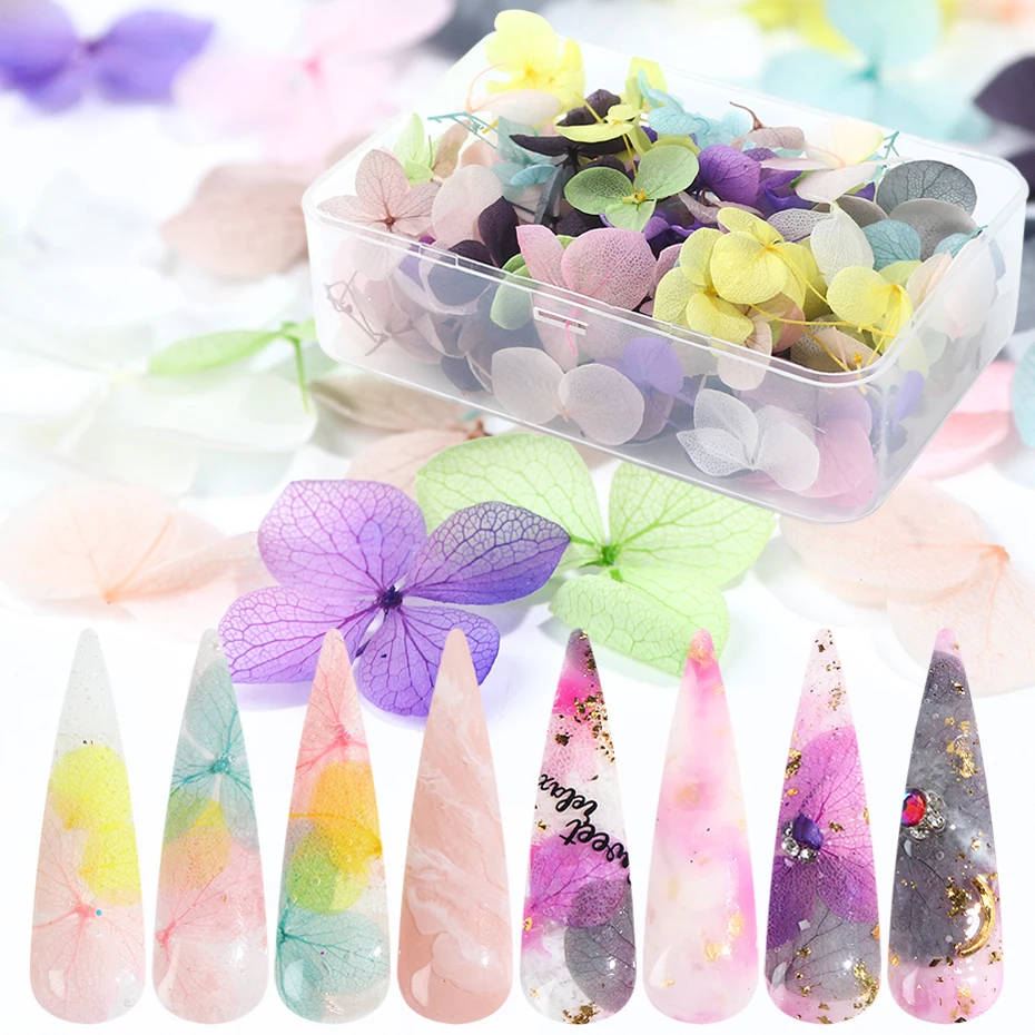 Высушенные цветы для украшения ногтей в виде листьев натуральные прессованные