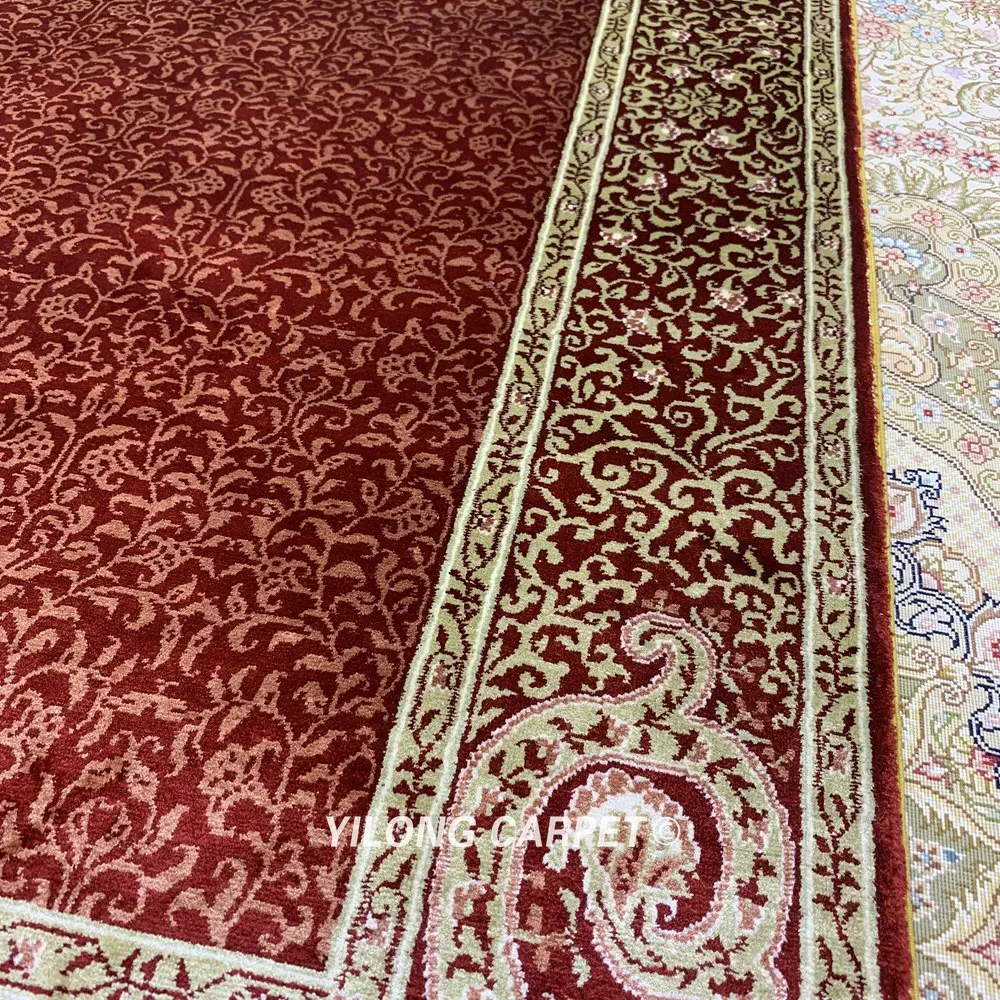 YILONG 3'x5' Oriental carpet handmade exquisite floral red turkish silk rugs (HF228B) | Дом и сад