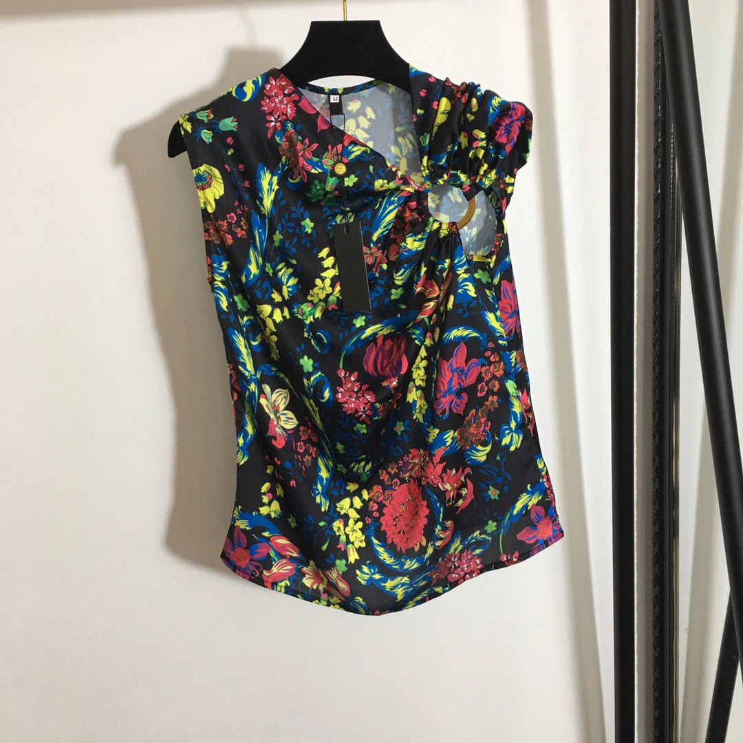 

Женский топ без рукавов, летний топ в стиле ретро с металлическим кольцом и пряжкой, 2019