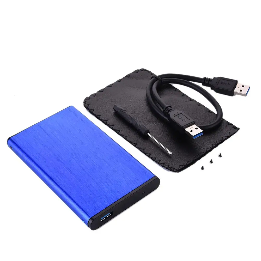 2,5 дюймов USB3.0 SDD/HDD алюминиевый сплав SATA3.0 внешний корпус жесткого диска Поддержка максимум 3 ТБ UASP протокол Disco Duro - Цвет: blue USB 3.0