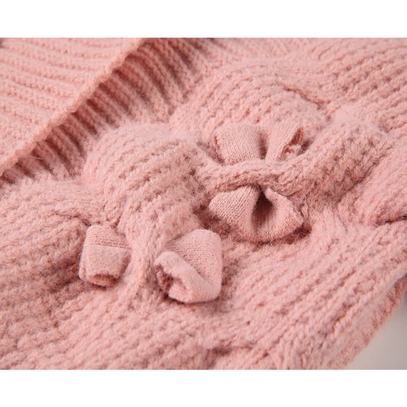 Женский кардиган с бантом трикотажный Повседневный Кардиган длинным рукавом и