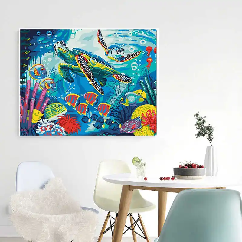 AZQSD краска по номерам живопись на холсте мультфильмы наборы для рисования в