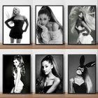 Американская певица Ариана, большой плакат на холсте, черно-белая большая картина Ариана, картина на стену, картина для домашнего декора