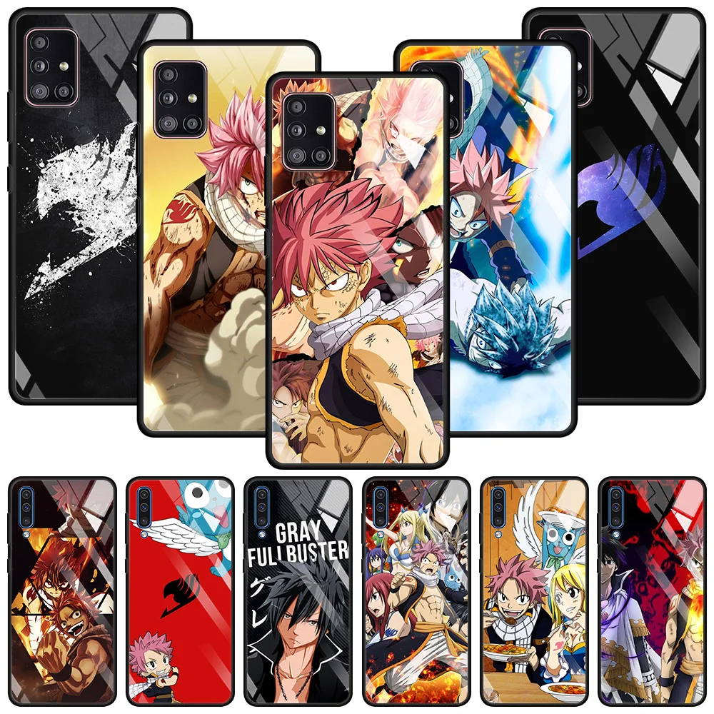 

Tempered Glass Cover For Samsung Galaxy A51 A71 A91 A72 A52 A81 A41 A31 A21 A21s M51 M31 M21 Case Anime Fairy Tail Natsu Logo