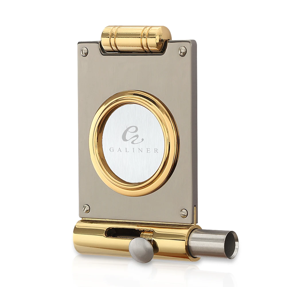 

GALINER Professional Cigar Knife With Punch Stainless Steel Tobacco Accessories New 2 In 1 Drill Hole Cigar Punch Cutter Luxury