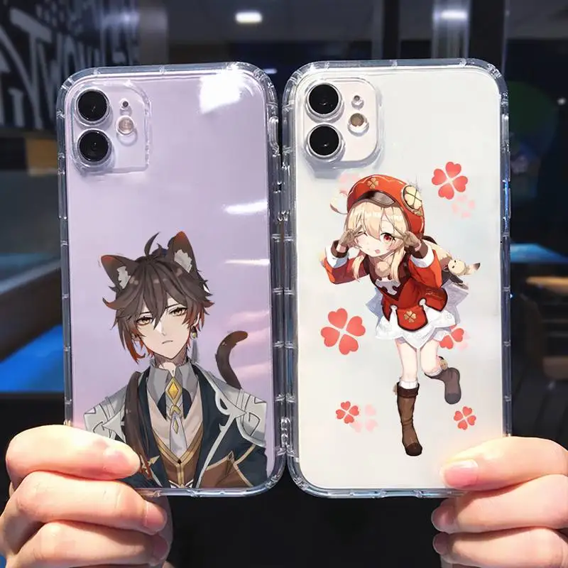 

Genshin impact Phone Case For iphone 13 12 11 8 7 plus mini x xs xr pro max Transparent soft