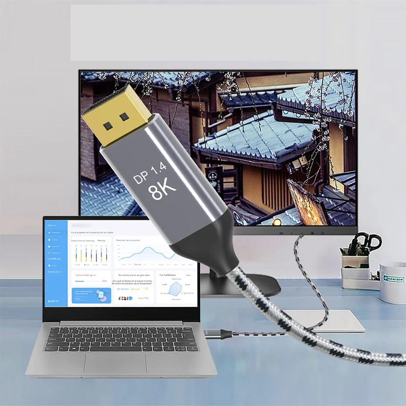 Кабель USB C к DisplayPort 1/2/3 м 3.1 Type Кабель-адаптер совместимый с телефонами