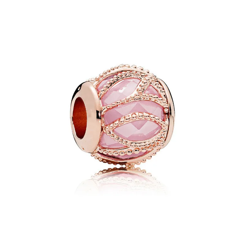 

Genuine 925 Sterling Silver Pink Zircon Beads Fit Original 3mm Bracelet&Bangle Making Fashion DIY Jewelry For Women CMS1572