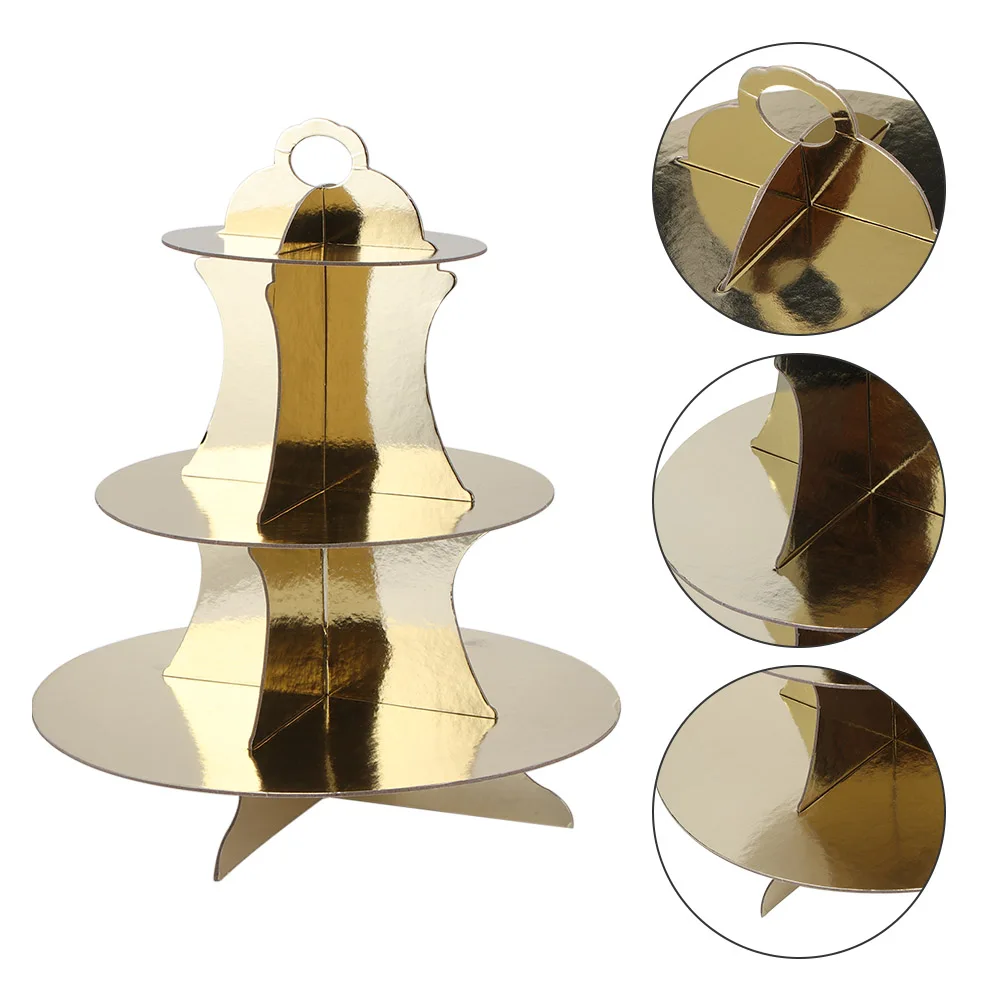 Портативный 3 яруса кружевных Корона металлическая тарелка для торта облегающие