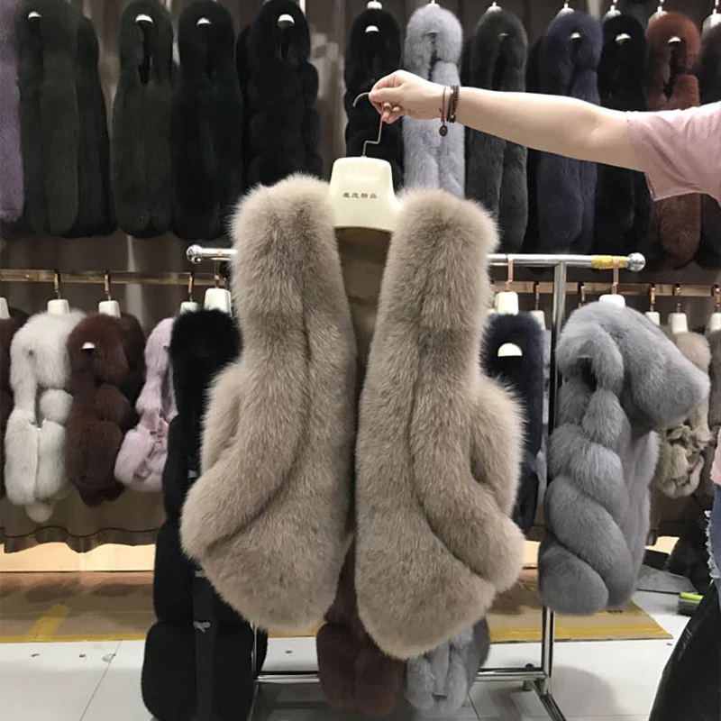 Новинка,, женский жилет из искусственного меха, пальто, зимняя куртка, без рукавов, манто, femme hiver