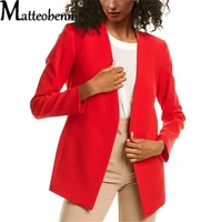 women sexy long sleeve solid color blazer 2021 autumn fashion elegant v neck tops office ladies winter slim cardigan outerwear