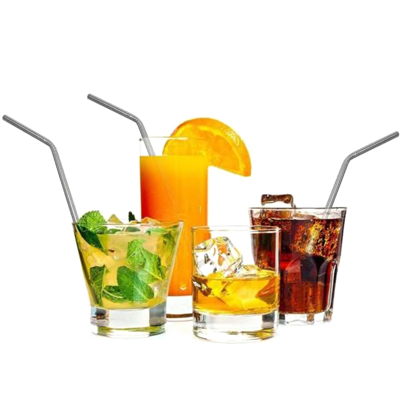 Горячая Распродажа металлические соломинки можно использовать повторно трубы