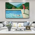 David Hockney (бассейн с двумя фигурами), холст, живопись, плакаты, принты, квадратные картины, настенное искусство, картина для гостиной, домашний декор