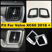 abs matte carbon fiber look front side air conditioning ac outlet vent frame cover trim fit for volvo xc60 2018 2021 abs