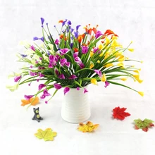 Artificial Calla With Leaves 25 Heads/Bouquet Fake Plants Home Decor False Flower Plastic 5 Forks Spring Calla Lily Wholesale