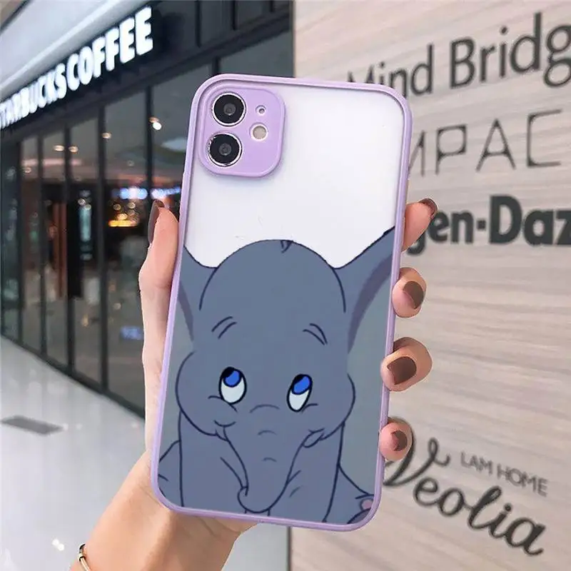 

Cartoon Cute Flying Elephant Phone Case Matte For iPhone 12 Mini 11 Pro XR XS Max 7 8 Plus X Hard PC Back Cover