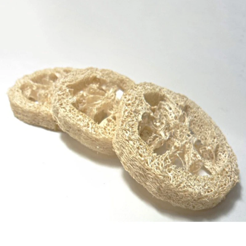 Promotion! 4-6Cm Wide 50Pcs/Lot Natural Loofah Slice Diy Customize Soap Tools Cleaner Sponge Scrubber Facial Holder | Дом и сад