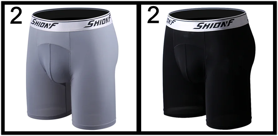 2G 2B Shionf 7XL шелк льда антифрикционные ноги 4 шт. длинное нижнее белье Фитнес удобные мужские трусы тонкие стрейч боксеры мужские трусики - Цвет: 2G 2B