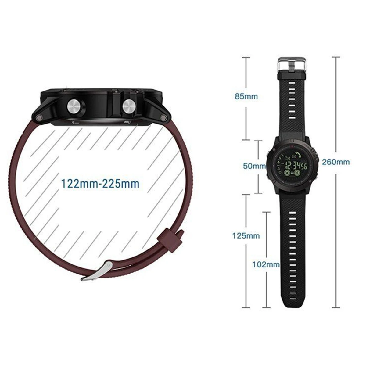 

Hot sale Outdoor Sports Waterproof Bluetooth Long Standby Smart Watch Tactical Military Wristband Pedometer With Luminous Dial