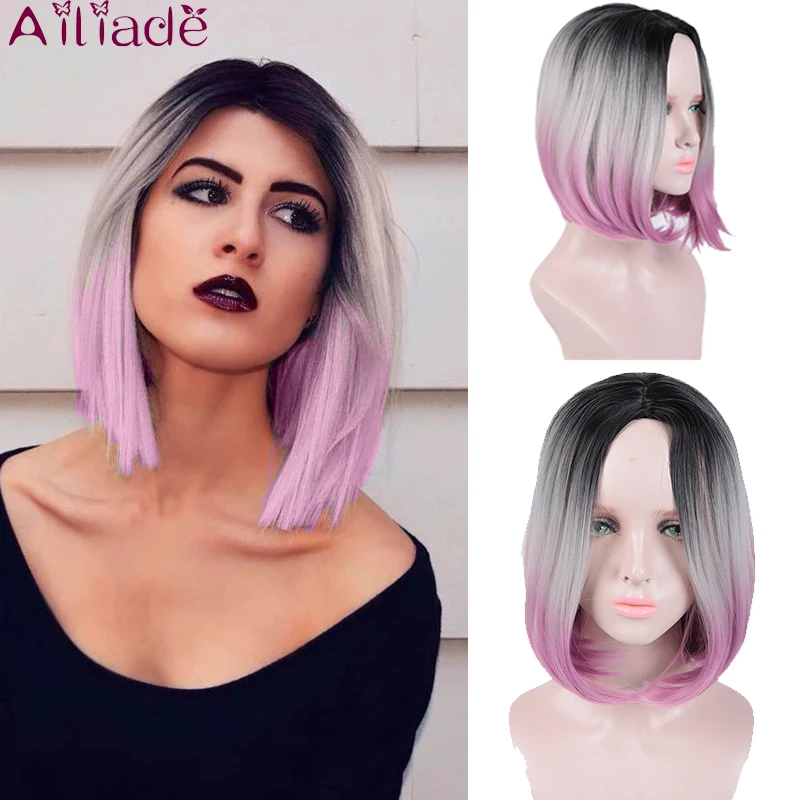 AILIADE женские термостойкие синтетические волосы парик стрижка Боб пикси стиль