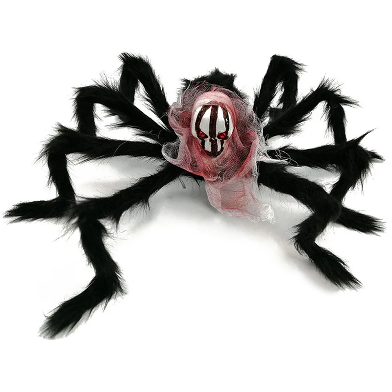 

Halloween Decoration Skull Spider Props Funny Spoof Tricky Whole Person Scary Plush Spider Halloween Decoration christmas