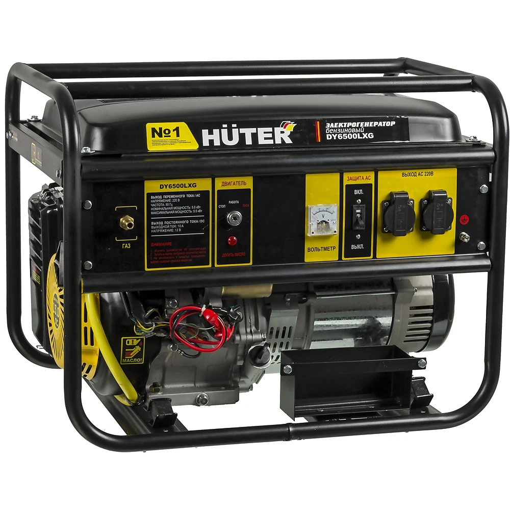 Бензиново-газовый генератор HUTER DY6500LXG 220 5кВт [64/1/32] | Обустройство дома