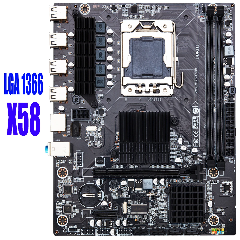 X58 настольная материнская плата LGA1366 набор с процессором Intel xeon X5570 и 16 Гб (2шт * 8 ГБ)