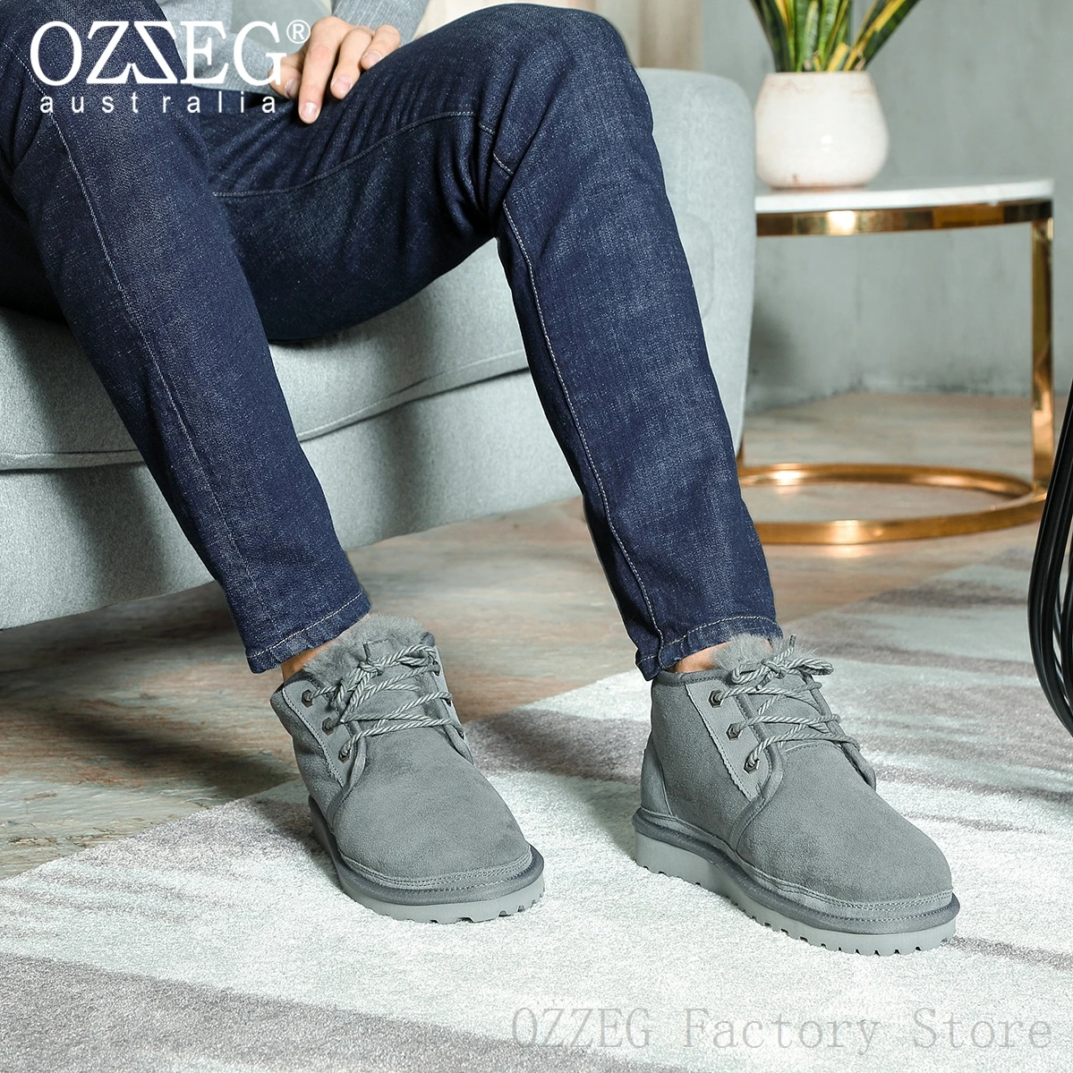 OZZEG/Роскошные брендовые классические зимние ботинки Мужские ботильоны из