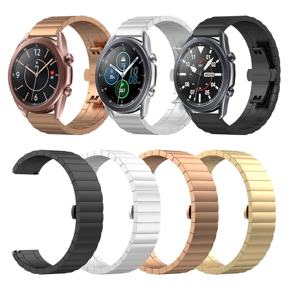 

For Samsung Galaxy Watch 3 45mm 41mm SM-R840 SM-R850 Metal stainless steel Strap Band Bracelet Replaceable watchbands 22mm 20mm
