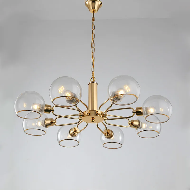 Потолочная люстра из стекла для гостиной в скандинавском стиле ресторана|Люстры|