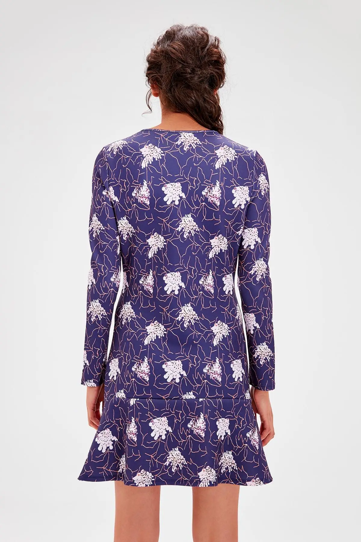 Trendyol Navy Blue Pattern Knitted Dress TWOAW20EL0991 | Женская одежда