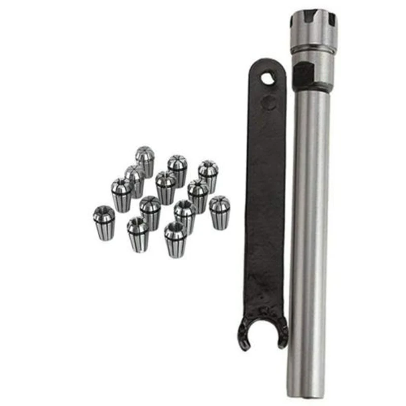 

Shank+1*Wrench+13*ER11 Collets Kit For Boring,milling,drilling,tapping,grinding
