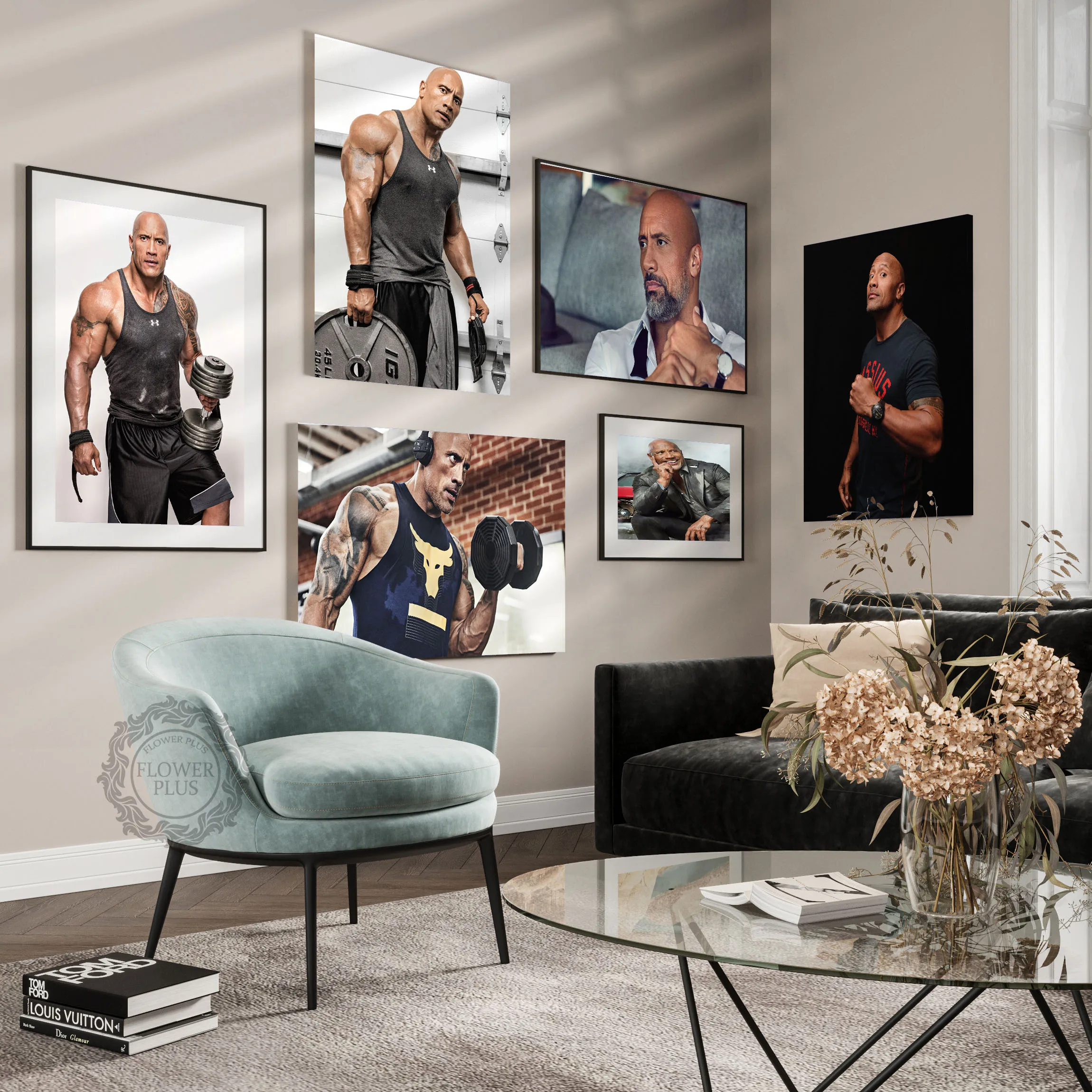 The Rock Dwayne Johnson Тренировка Фитнес Бодибилдинг мышечное искусство Рисование