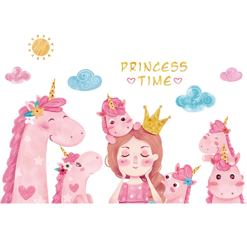 

Kawaii Home Decor Wall Stickers Pink Girl Room Bedroom Wall Decoration Kids Room Art Decal Self Adhesive Living Room Decoration
